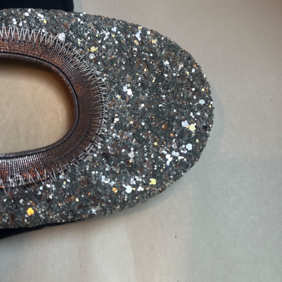 Yosi Samra Oxidized Silver Ombre Glitter Serena Foldable Ballet Flat Shoes 8 - Picture 11 of 16